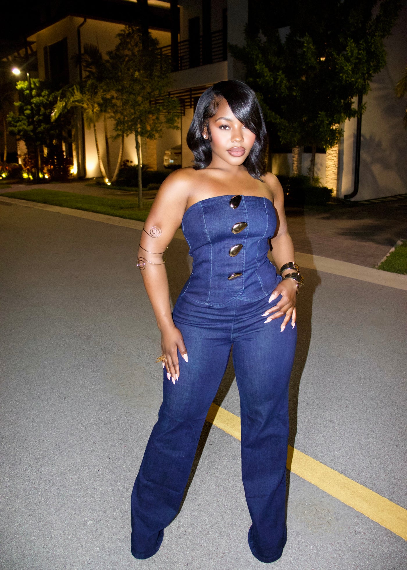 Golden Hour Denim Jumpsuit